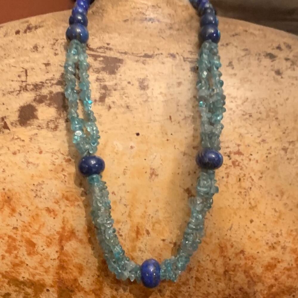 Jay King Sterling Silver, Lapis and Blue Apatite Necklace